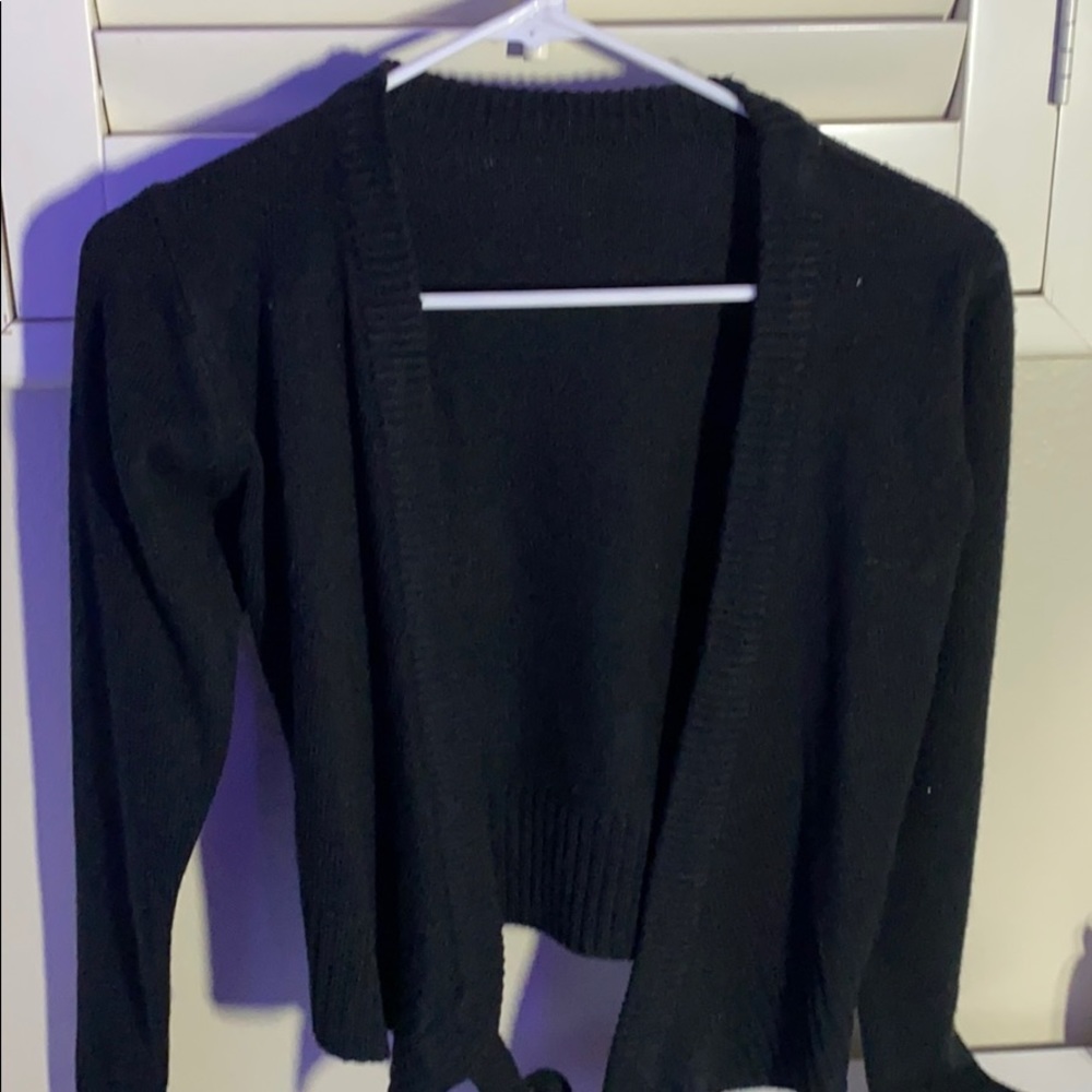 black cardigan
